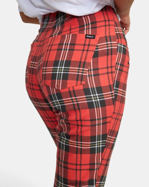 R422N81688 υφαντό καρό παντελόνι ramone RVCA γυναίκες χρυσάνθεμο είδη ένδυσης