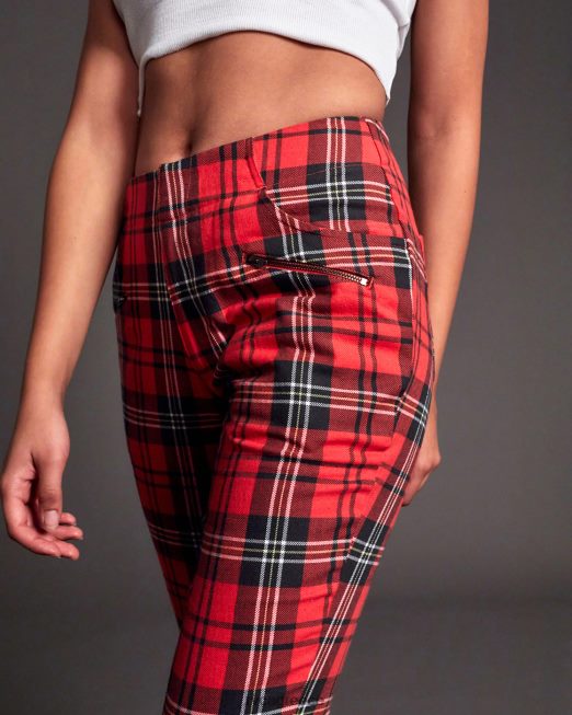 R422N81688 υφαντό καρό παντελόνι ramone RVCA γυναίκες χρυσάνθεμο είδη ένδυσης