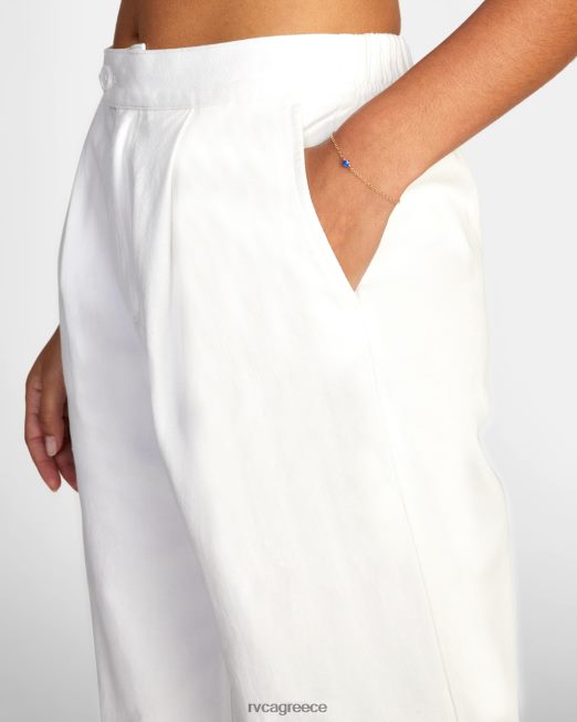 R422N81692 υφαντό παντελόνι από pepa RVCA γυναίκες ψιθύρισε λευκό είδη ένδυσης