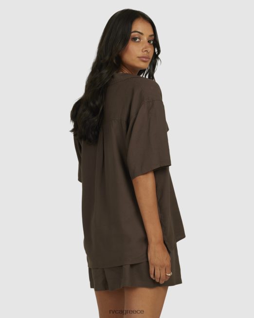 R422N81343 μπλούζα με καφεΐνη RVCA γυναίκες καφές είδη ένδυσης