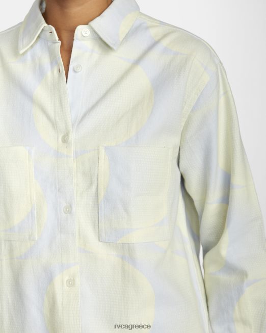 R422N81547 βιασύνη μακρυμάνικο φανελένιο πουκάμισο RVCA γυναίκες μπλε αλογόνου είδη ένδυσης