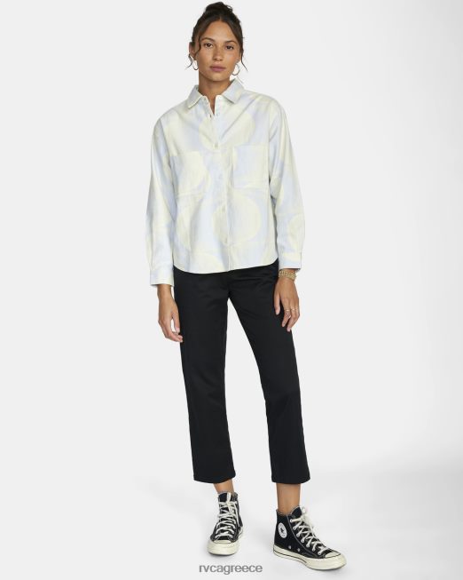 R422N81547 βιασύνη μακρυμάνικο φανελένιο πουκάμισο RVCA γυναίκες μπλε αλογόνου είδη ένδυσης