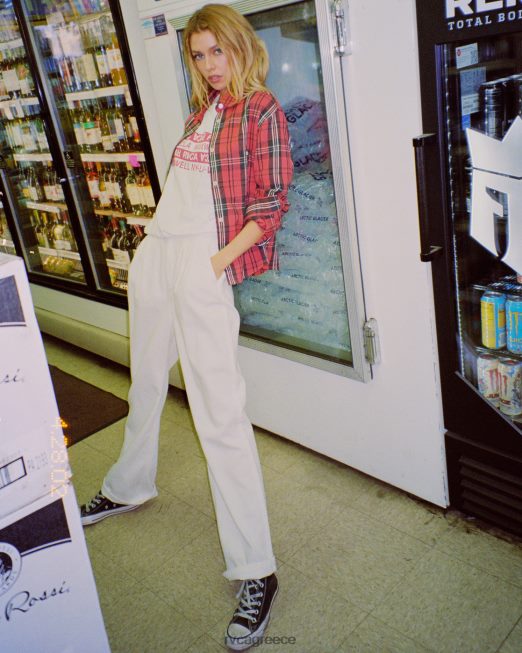 R422N81578 περιβόητο μακρυμάνικο φανελένιο πουκάμισο RVCA γυναίκες χρυσάνθεμο είδη ένδυσης