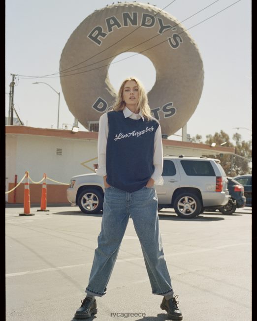 R422N81576 γιλέκο πουλόβερ της πατρίδας RVCA γυναίκες κυκλοθυμικό μπλε είδη ένδυσης