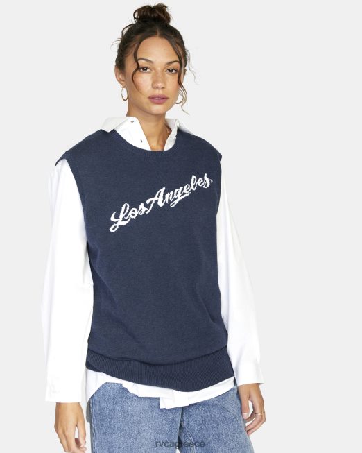 R422N81576 γιλέκο πουλόβερ της πατρίδας RVCA γυναίκες κυκλοθυμικό μπλε είδη ένδυσης