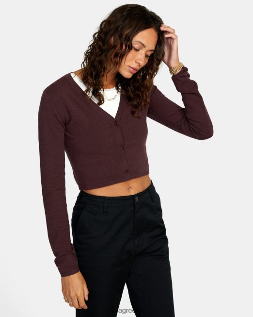 R422N81666 σχολικός χορός cropped ζακέτα πουλόβερ RVCA γυναίκες εσπρέσο είδη ένδυσης