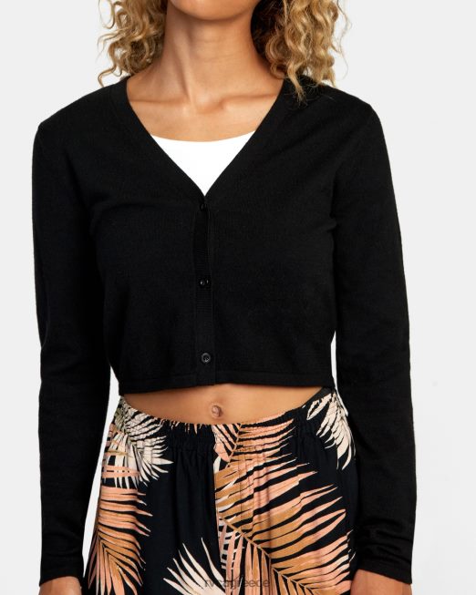 R422N81707 σχολικός χορός cropped ζακέτα πουλόβερ RVCA γυναίκες μαύρος είδη ένδυσης