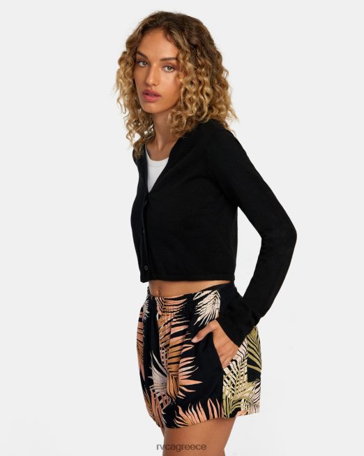 R422N81707 σχολικός χορός cropped ζακέτα πουλόβερ RVCA γυναίκες μαύρος είδη ένδυσης