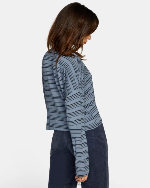 R422N81340 αντίστροφη μέτρηση ii μακρυμάνικο πλεκτό τοπ RVCA γυναίκες μπλε σχιστόλιθο είδη ένδυσης