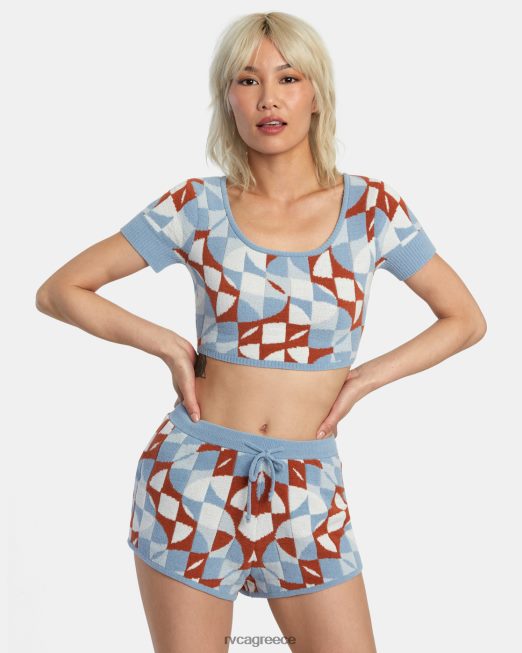 R422N81385 crop top πλεκτό geode RVCA γυναίκες αμμόξυλο είδη ένδυσης