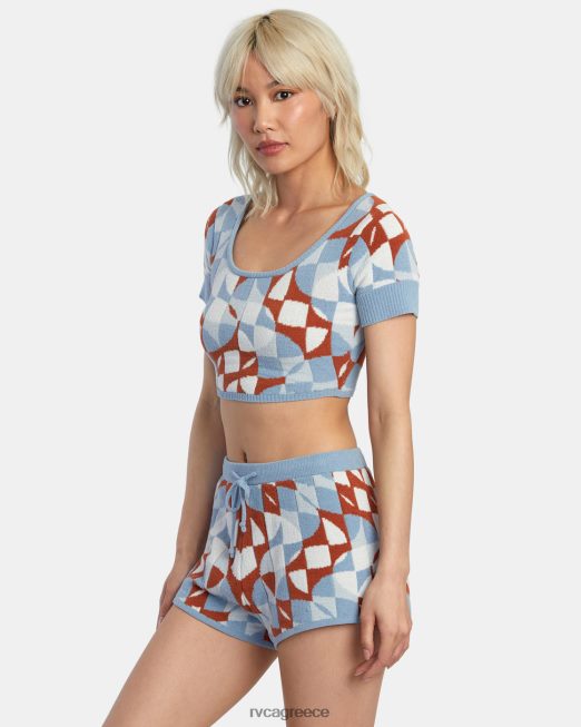 R422N81385 crop top πλεκτό geode RVCA γυναίκες αμμόξυλο είδη ένδυσης