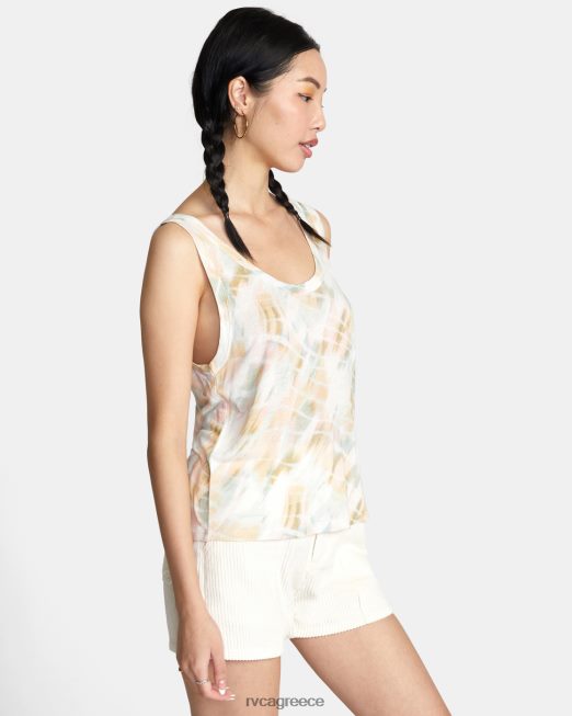 R422N81443 lazy tank top RVCA γυναίκες ψιθύρισε λευκό είδη ένδυσης