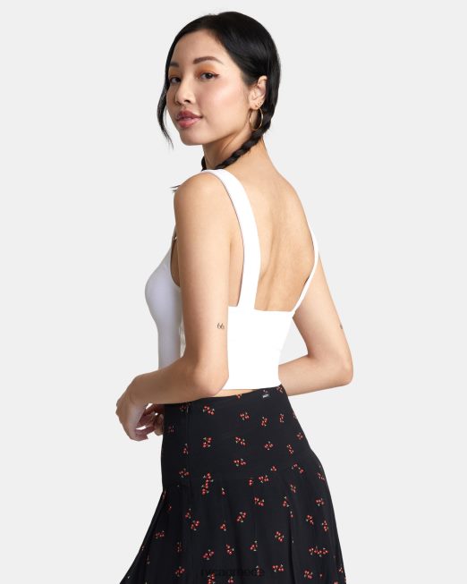 R422N81484 απόλαυση cropped top tank RVCA γυναίκες ψιθύρισε λευκό είδη ένδυσης