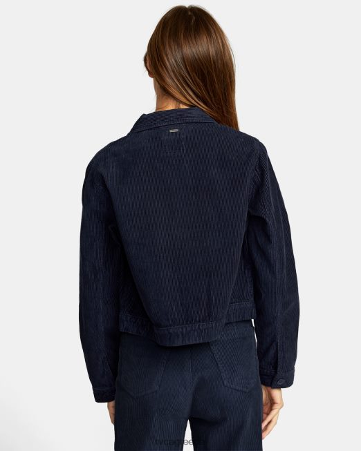 R422N81662 jaded shacket σακάκι πουκάμισο κοτλέ RVCA γυναίκες μεσάνυχτα είδη ένδυσης