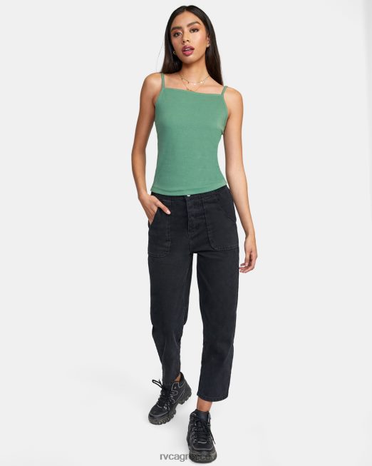 R422N81671 μοντέρνο φανελάκι αγάπης RVCA γυναίκες πράσινος κισσός είδη ένδυσης