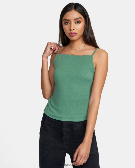 R422N81671 μοντέρνο φανελάκι αγάπης RVCA γυναίκες πράσινος κισσός είδη ένδυσης