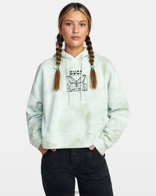 R422N81647 in the air venice tie-dye hoodie RVCA γυναίκες ανοιχτό πράσινο είδη ένδυσης