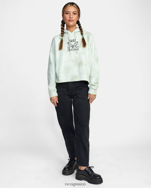 R422N81647 in the air venice tie-dye hoodie RVCA γυναίκες ανοιχτό πράσινο είδη ένδυσης
