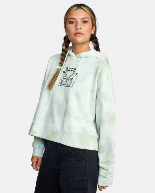 R422N81647 in the air venice tie-dye hoodie RVCA γυναίκες ανοιχτό πράσινο είδη ένδυσης