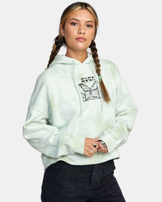 R422N81647 in the air venice tie-dye hoodie RVCA γυναίκες ανοιχτό πράσινο είδη ένδυσης