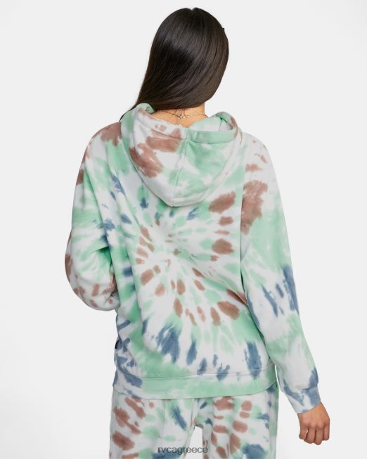 R422N81651 όλη τη διαδρομή tie-dye hoodie RVCA γυναίκες μέντα είδη ένδυσης