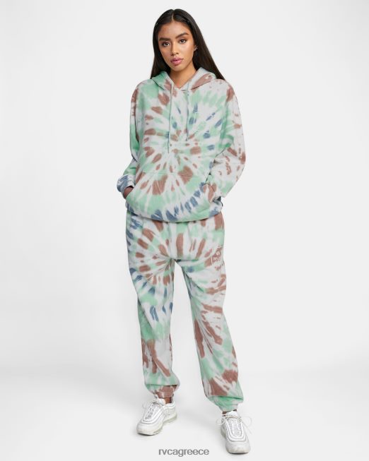 R422N81651 όλη τη διαδρομή tie-dye hoodie RVCA γυναίκες μέντα είδη ένδυσης