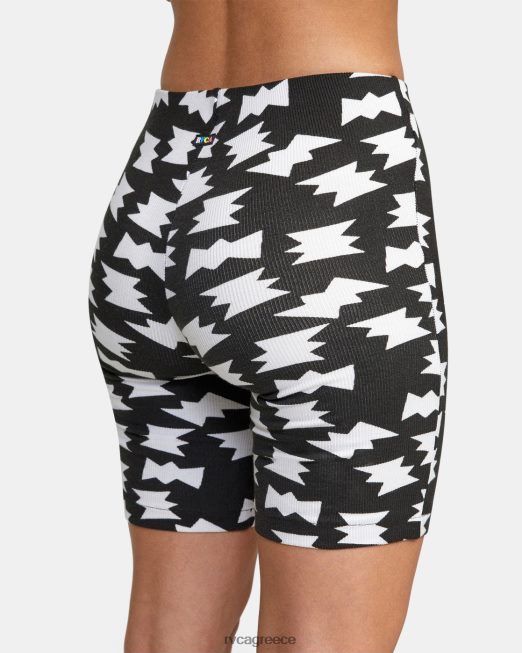 R422N81037 lp x klw push it ποδήλατο σορτς RVCA γυναίκες μαύρο άσπρο είδη ένδυσης