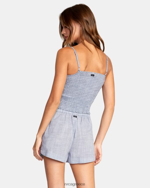 R422N81094 Houndstooth νέο σορτς κορδόνι yume RVCA γυναίκες μπλε γκρι είδη ένδυσης