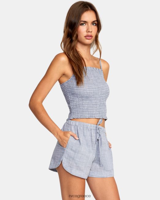 R422N81094 Houndstooth νέο σορτς κορδόνι yume RVCA γυναίκες μπλε γκρι είδη ένδυσης