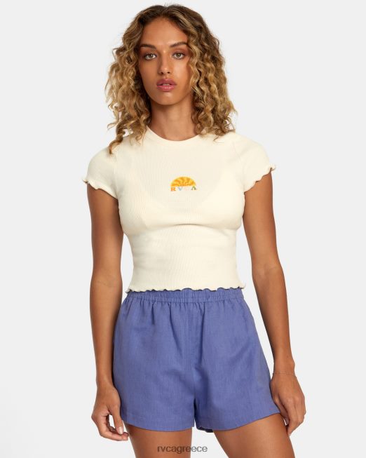 R422N81145 Σορτσάκι με ελαστικό λινό sawyer RVCA γυναίκες ακτή είδη ένδυσης