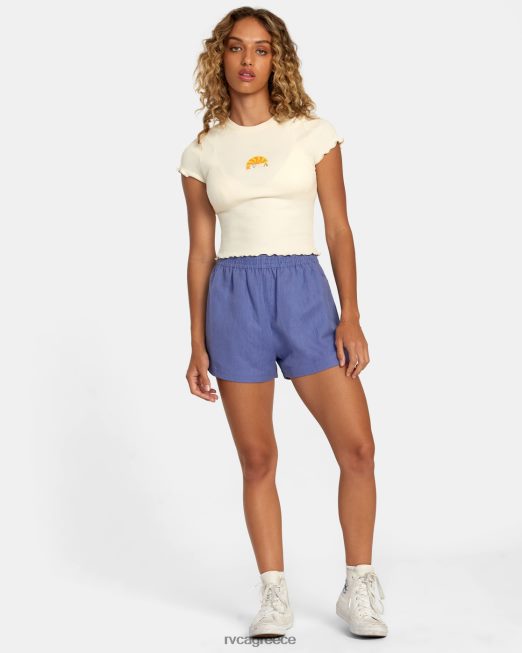 R422N81145 Σορτσάκι με ελαστικό λινό sawyer RVCA γυναίκες ακτή είδη ένδυσης