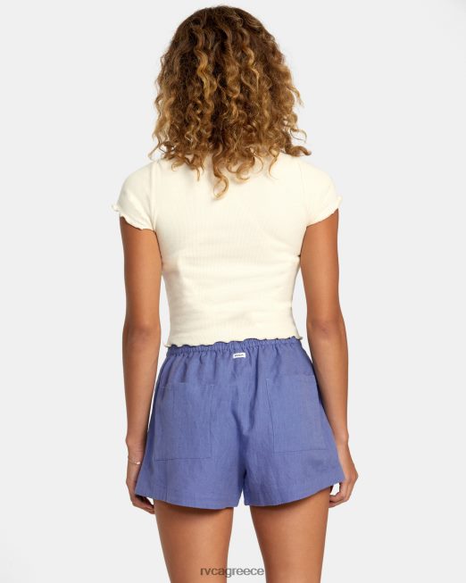 R422N81145 Σορτσάκι με ελαστικό λινό sawyer RVCA γυναίκες ακτή είδη ένδυσης