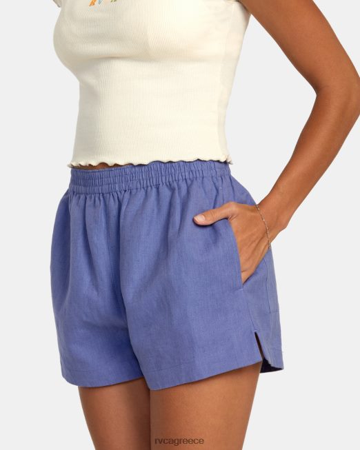 R422N81145 Σορτσάκι με ελαστικό λινό sawyer RVCA γυναίκες ακτή είδη ένδυσης
