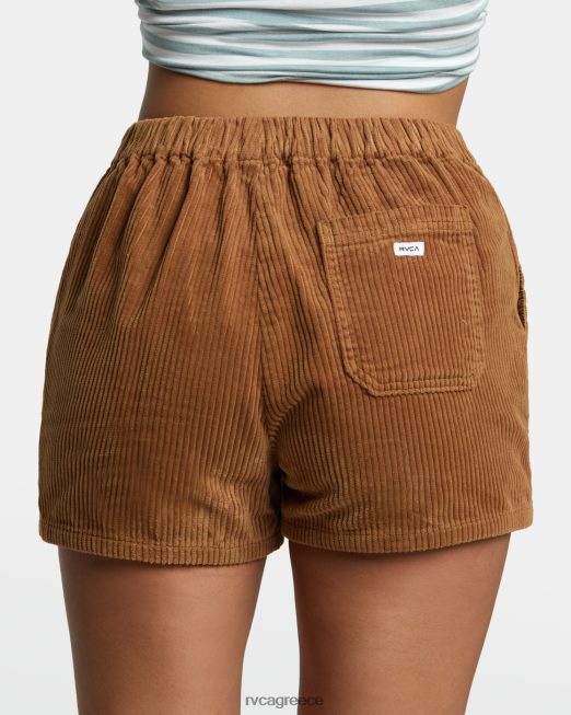 R422N81195 κοτλέ σορτς ημέρας RVCA γυναίκες χώμα σιένης είδη ένδυσης