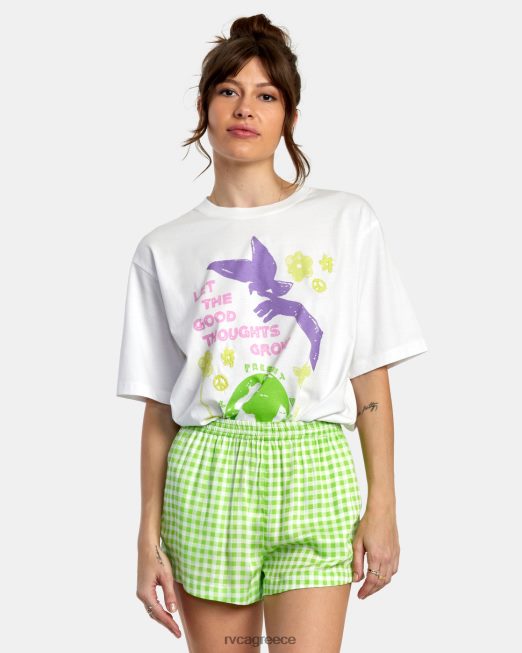 R422N81363 υφαντό σορτς με πριόνι RVCA γυναίκες πράσινη λάμψη είδη ένδυσης