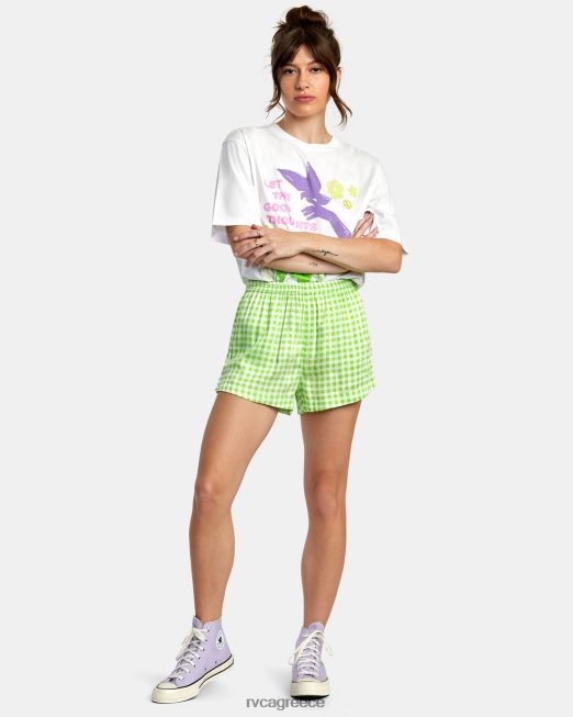 R422N81363 υφαντό σορτς με πριόνι RVCA γυναίκες πράσινη λάμψη είδη ένδυσης