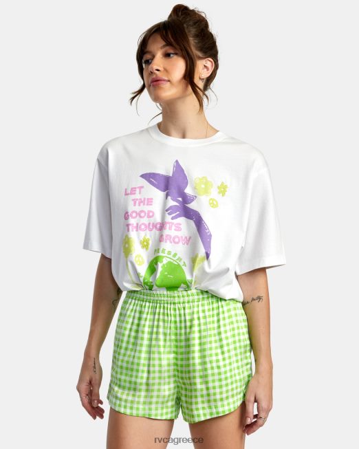 R422N81363 υφαντό σορτς με πριόνι RVCA γυναίκες πράσινη λάμψη είδη ένδυσης