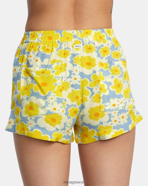 R422N81406 σορτς με ελαστική μέση με στάμπα sawyer RVCA γυναίκες σκονισμένο μπλε είδη ένδυσης