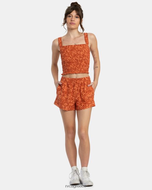 R422N81421 σορτς με ελαστική μέση με στάμπα sawyer RVCA γυναίκες αμμόξυλο είδη ένδυσης