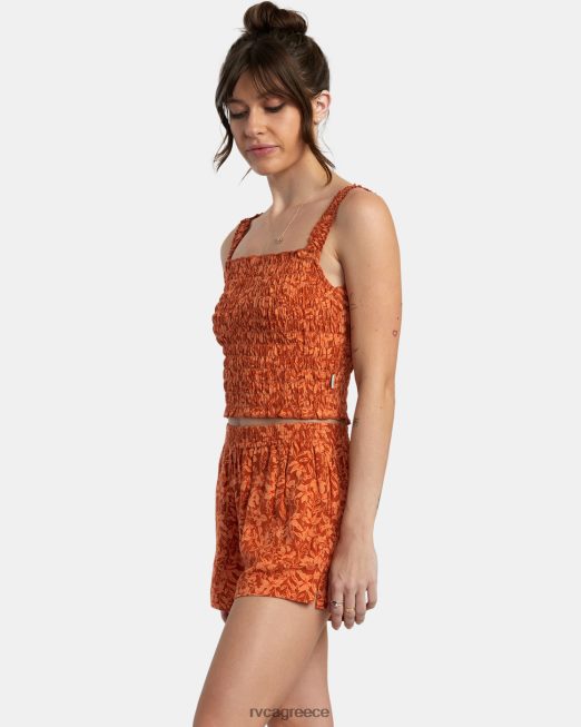 R422N81421 σορτς με ελαστική μέση με στάμπα sawyer RVCA γυναίκες αμμόξυλο είδη ένδυσης