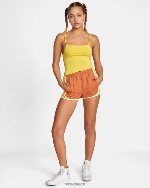 R422N81457 ρολό σορτς RVCA γυναίκες κεχριμπάρι είδη ένδυσης