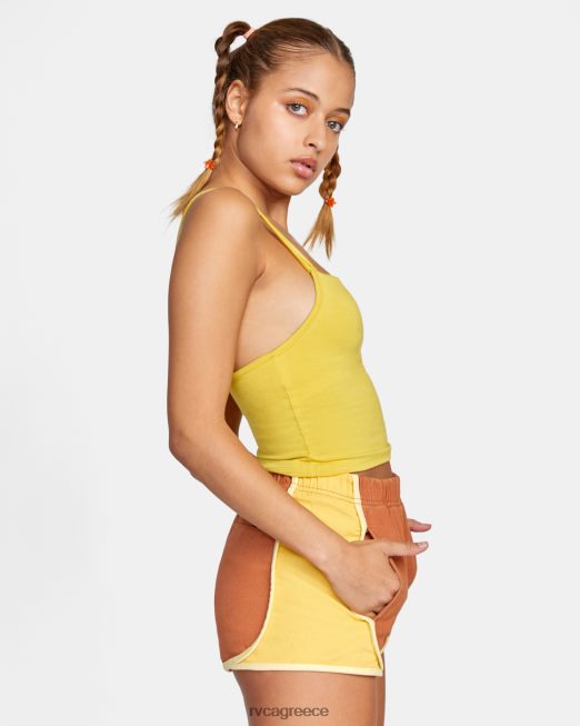 R422N81457 ρολό σορτς RVCA γυναίκες κεχριμπάρι είδη ένδυσης