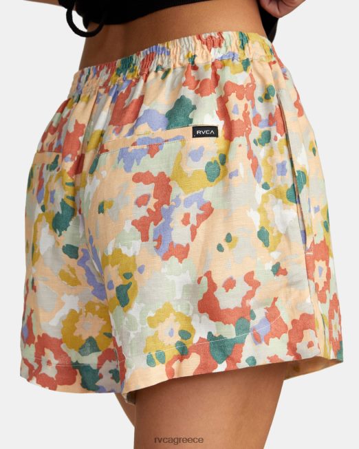 R422N81571 Σορτσάκι με ελαστικό λινό sawyer RVCA γυναίκες πολυ είδη ένδυσης