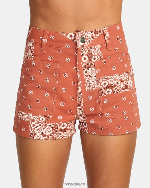 R422N81583 ψηλό σορτς belle RVCA γυναίκες κανέλα είδη ένδυσης
