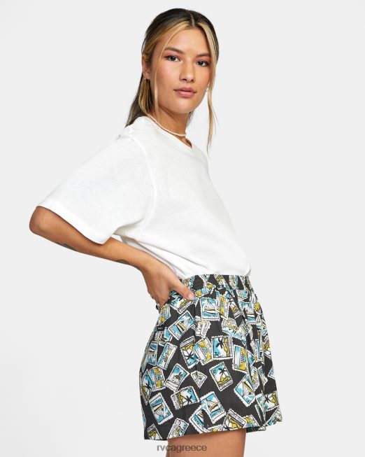 R422N81618 υφαντό σορτς με πριόνι RVCA γυναίκες μαύρος είδη ένδυσης