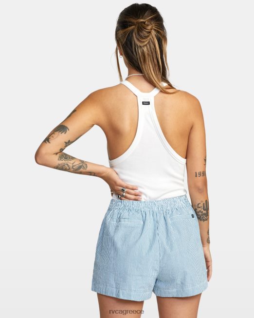 R422N81701 seersucker sawyer ελαστικό σορτς μέσης RVCA γυναίκες αναπνευστήρας μπλε είδη ένδυσης
