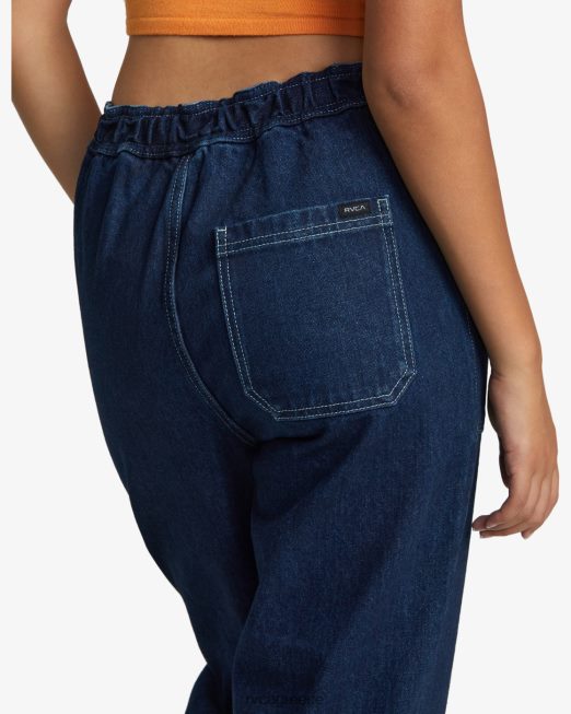 R422N81086 τζιν παντελόνι scrunchie RVCA γυναίκες σκούρο λουλακί είδη ένδυσης