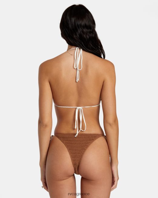 R422N81159 βαμβακερό βελονάκι καπίστρι τρίγωνο μπικίνι RVCA γυναίκες χώμα σιένης ζάλη