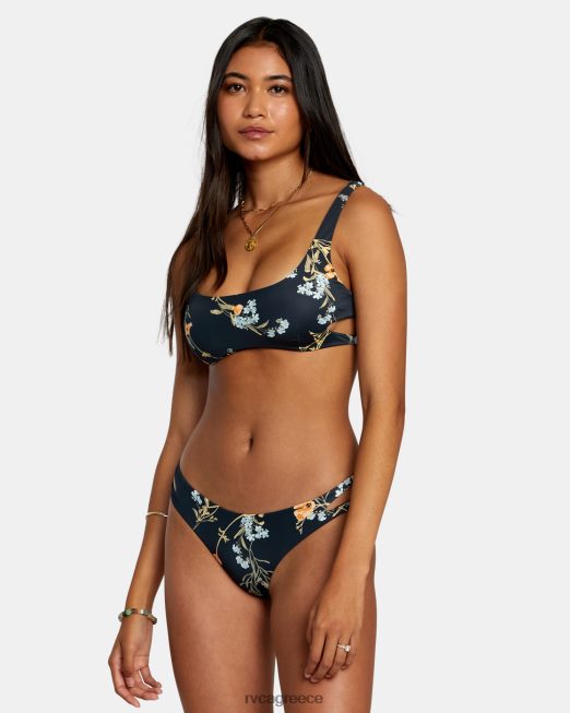 R422N81217 άνθος cutout bralette μπικίνι τοπ RVCA γυναίκες μαύρος ζάλη