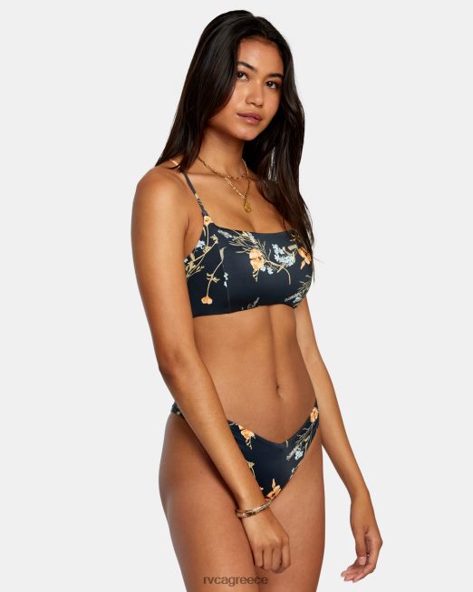 R422N81223 ανθισμένες ραφές crossback μπικίνι RVCA γυναίκες μαύρος ζάλη